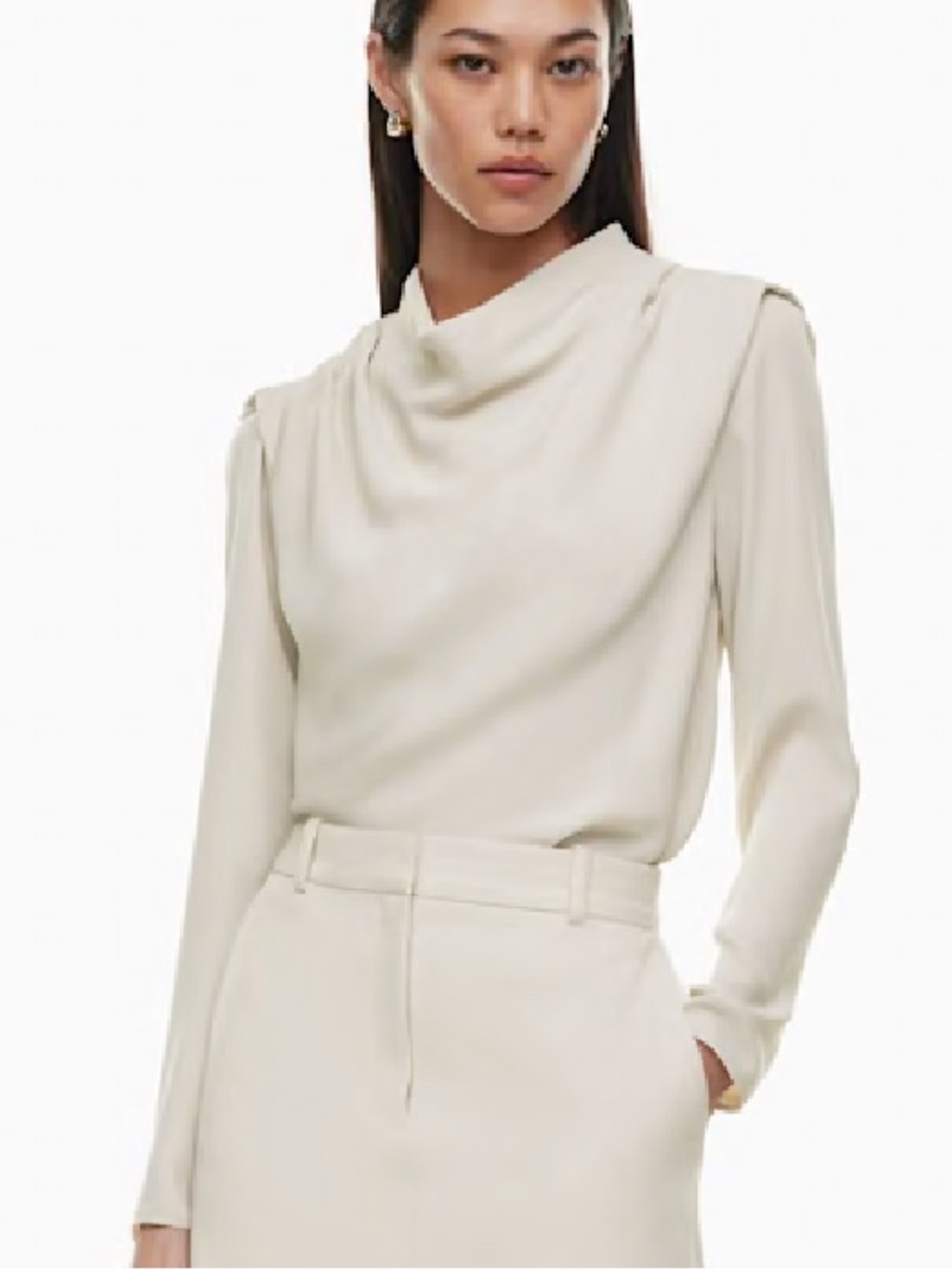 Babaton Carter Drape Neck Longsleeve Blouse! Size XS